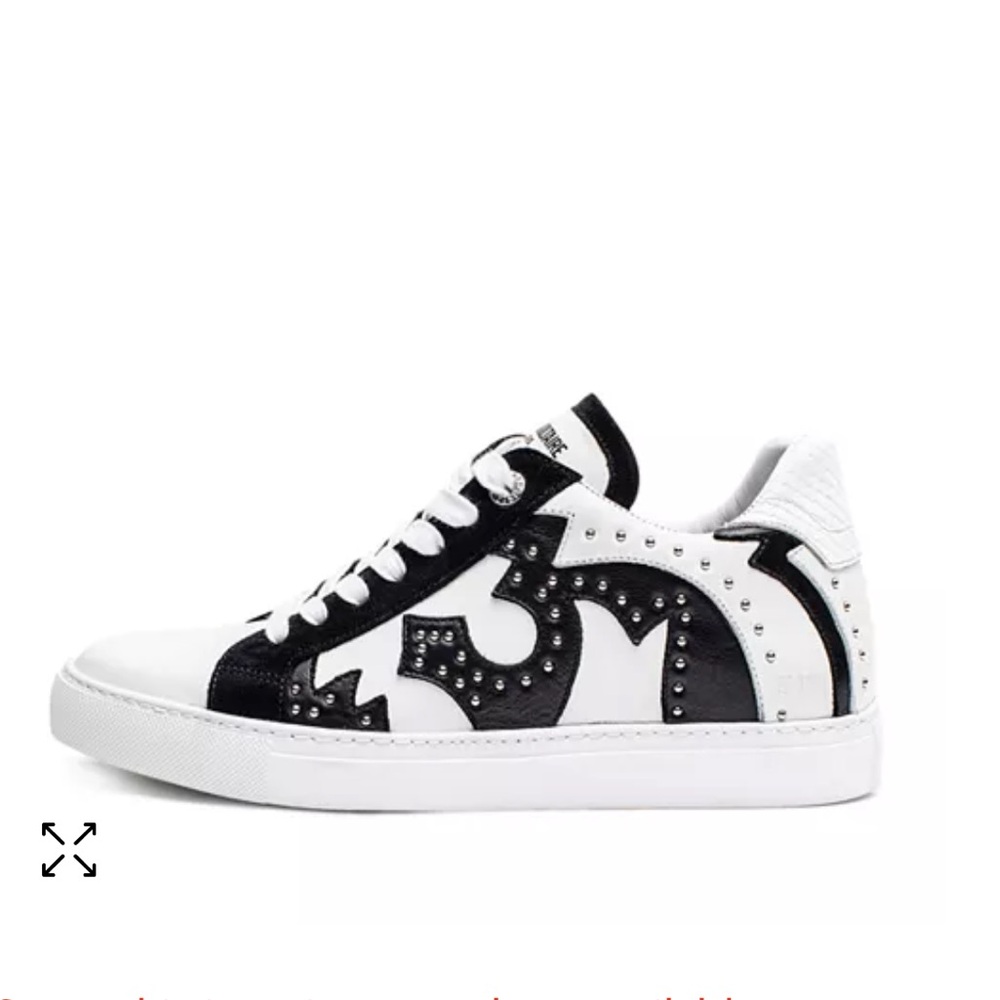 Zadig & Voltaire Zv1747 Nash Studded Leather Sneakers Size 36